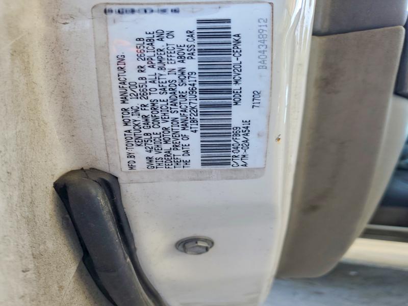 Aukcja sprzedaży 2001 Toyota Camry, vin: 4T1BF22K71U964179, numer aukcji: 78277165