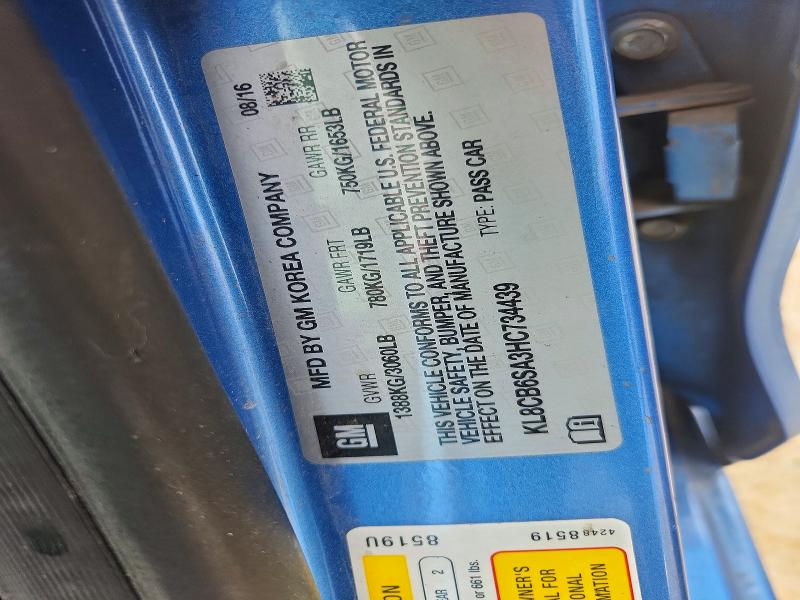 49404166 :رقم المزاد ، KL8CB6SA3HC734439 vin ، 2017 Chevrolet Spark مزاد بيع