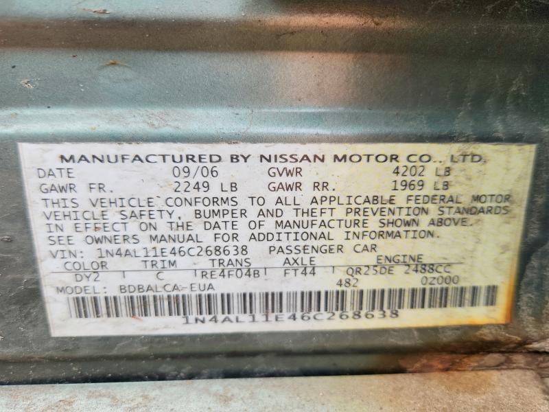 Продаж на аукціоні авто 2006 Nissan Altima, vin: 1N4AL11E46C268638, номер лоту: 49933116