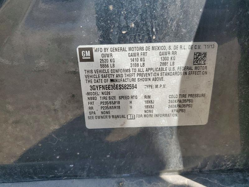 2014 Cadillac Srx მანქანა იყიდება აუქციონზე, vin: 3GYFNEE36ES582594, აუქციონის ნომერი: 79768245