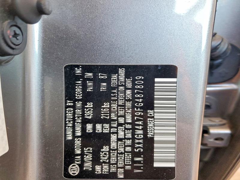 51501166 :رقم المزاد ، 5XXGM4A79FG487809 vin ، 2015 Kia Optima مزاد بيع