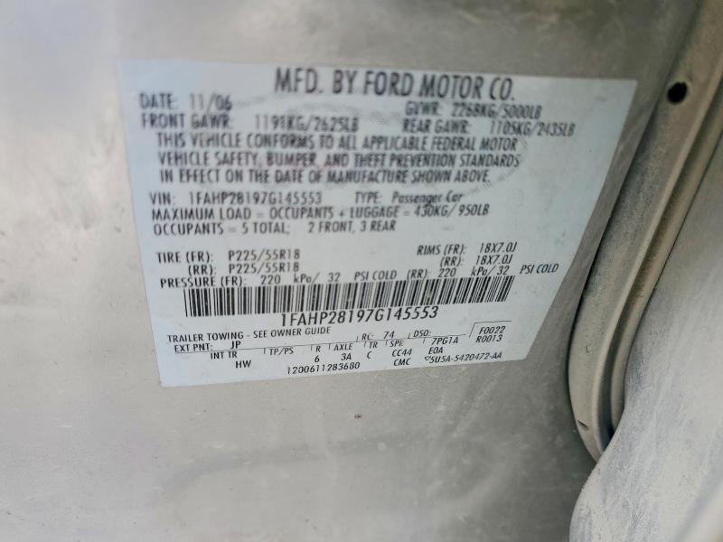 Aukcja sprzedaży 2007 Ford Five Hundred, vin: 1FAHP28197G145553, numer aukcji: 51425266