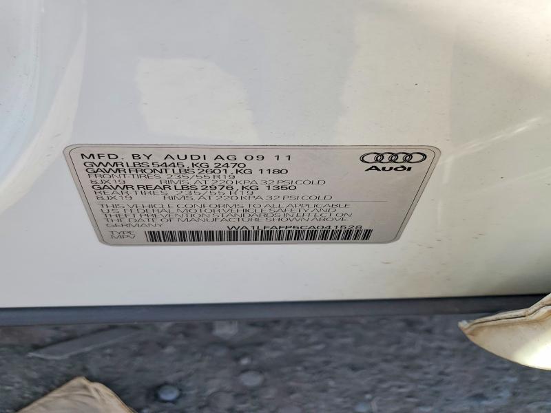 50819006 :رقم المزاد ، WA1LFAFP5CA041528 vin ، 2012 Audi Q5 مزاد بيع