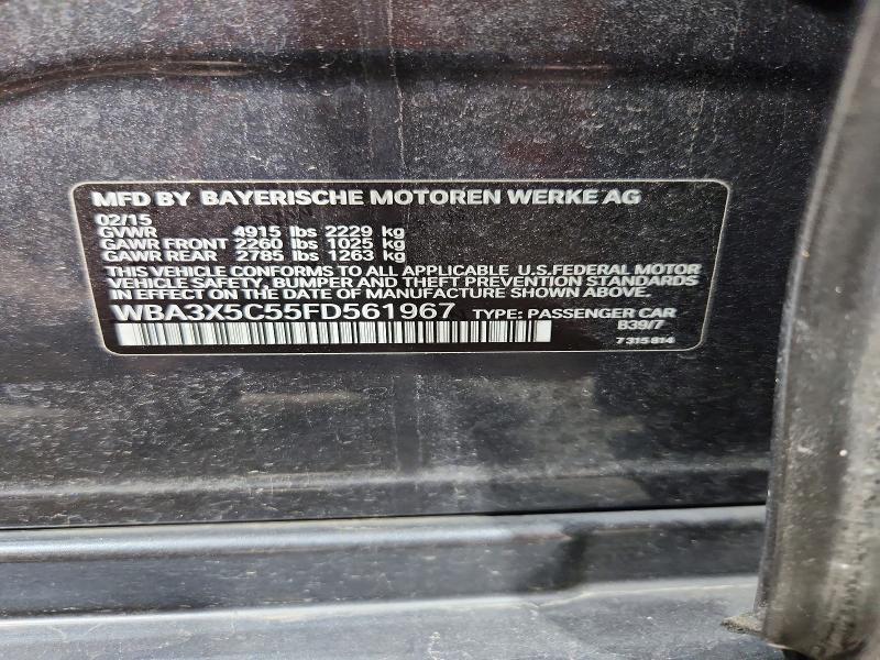 49623216 :رقم المزاد ، WBA3X5C55FD561967 vin ، 2015 Bmw 328 مزاد بيع