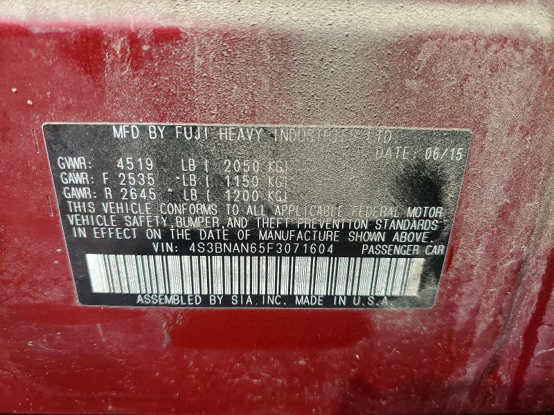 Aukcja sprzedaży 2015 Subaru Legacy, vin: 4S3BNAN65F3071604, numer aukcji: 49882946