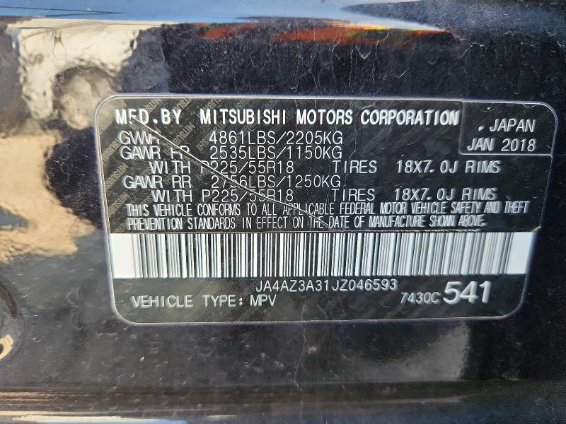 Продаж на аукціоні авто 2018 Mitsubishi Outlander, vin: JA4AZ3A31JZ046593, номер лоту: 48835046