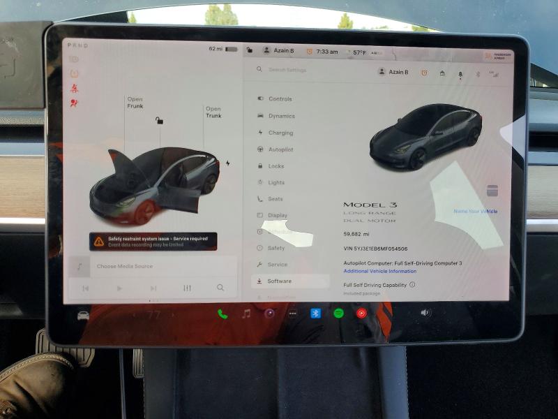 Продажа на аукционе авто 2021 Tesla Model 3, vin: 5YJ3E1EB6MF054506, номер лота: 51896526