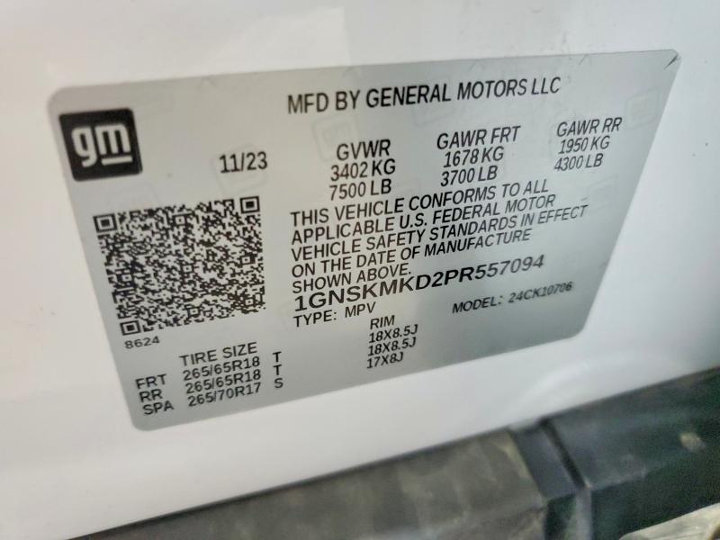 Продаж на аукціоні авто 2023 Chevrolet Tahoe, vin: 1GNSKMKD2PR557094, номер лоту: 51567346