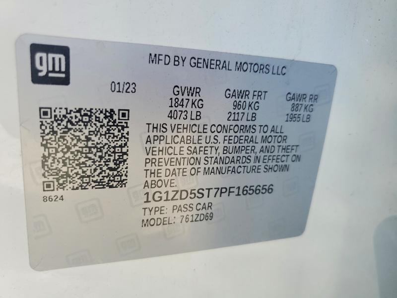 Aukcja sprzedaży 2023 Chevrolet Malibu, vin: 1G1ZD5ST7PF165656, numer aukcji: 49896776