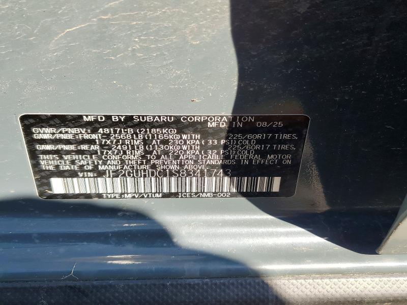 48837906 :رقم المزاد ، JF2GUHDC1S8341743 vin ، 2025 Subaru Crosstrek مزاد بيع
