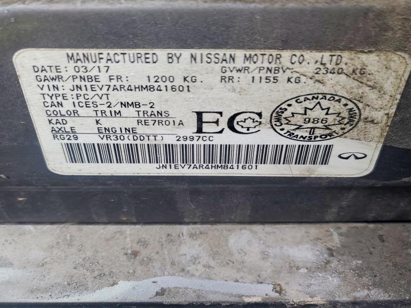 Продаж на аукціоні авто 2017 Infiniti Q50, vin: JN1EV7AR4HM841601, номер лоту: 48371586