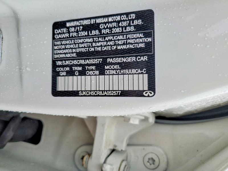 51649966 :رقم المزاد ، SJKCH5CR8JA052577 vin ، 2018 Infiniti Qx30 مزاد بيع