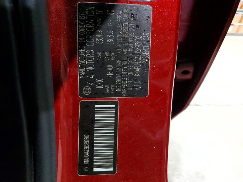 Продажа на аукционе авто 2011 Kia Forte, vin: KNAFU4A22B5892602, номер лота: 48953256