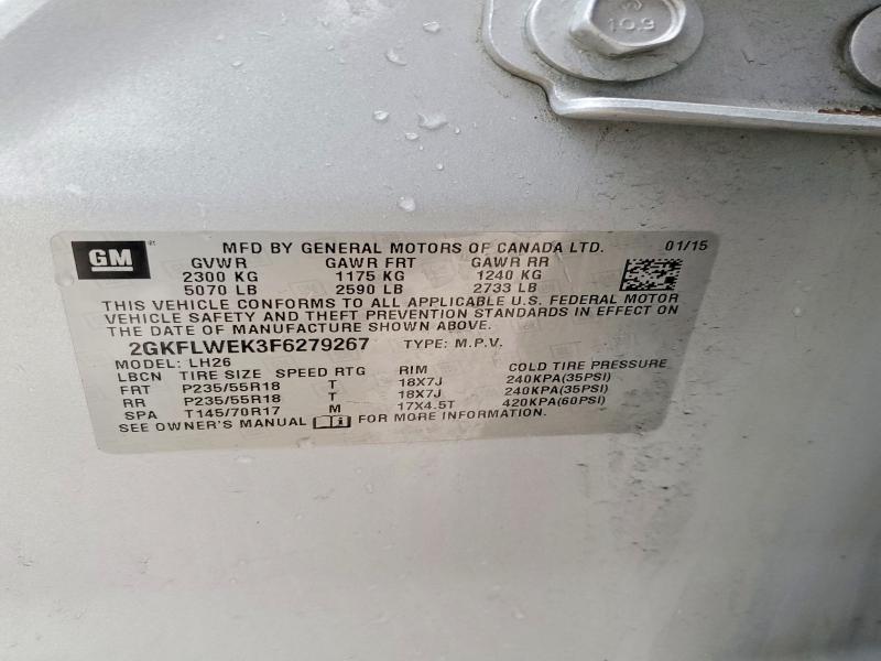Продажа на аукционе авто 2015 Gmc Terrain, vin: 2GKFLWEK3F6279267, номер лота: 47664566