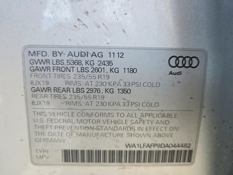49391756 :رقم المزاد ، WA1LFAFP9DA044482 vin ، 2013 Audi Q5 مزاد بيع