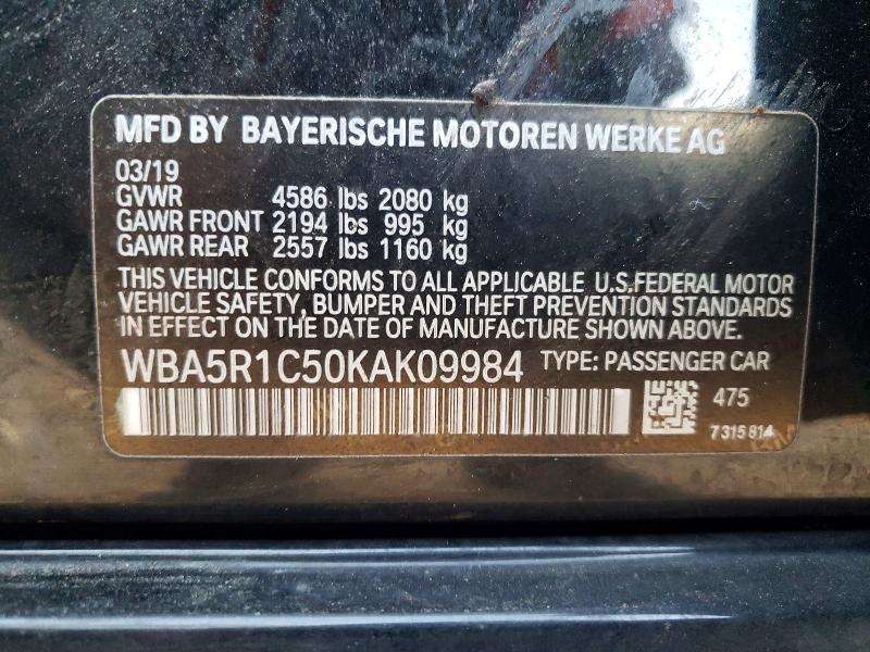 Продажа на аукционе авто 2019 Bmw 330i, vin: WBA5R1C50KAK09984, номер лота: 50555676