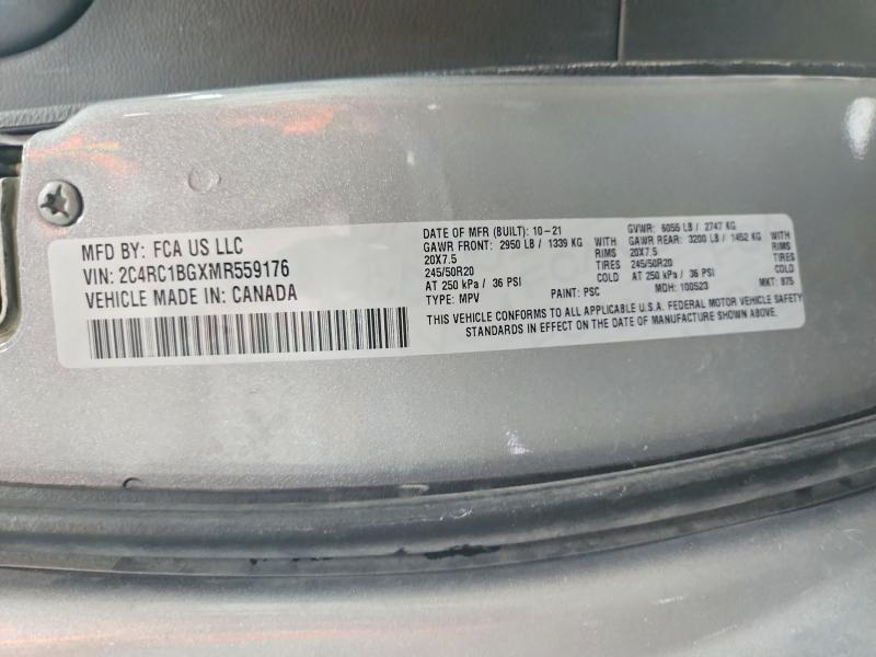 Aukcja sprzedaży 2021 Chrysler Pacifica, vin: 2C4RC1BGXMR559176, numer aukcji: 51109696
