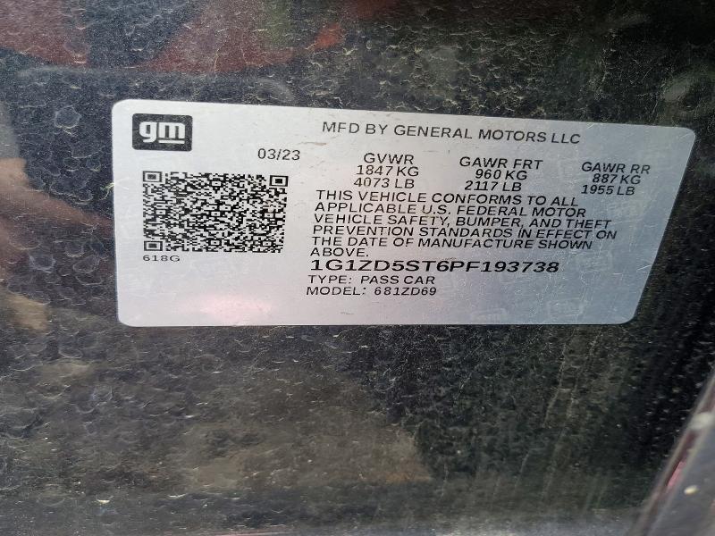 48353646 :رقم المزاد ، 1G1ZD5ST6PF193738 vin ، 2023 Chevrolet Malibu مزاد بيع