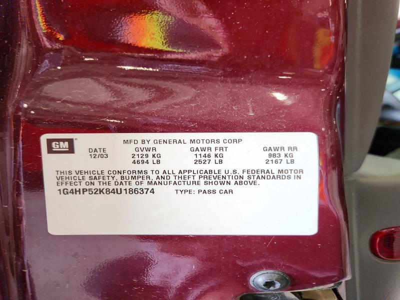 Продажа на аукционе авто 2004 Buick Le Sabre, vin: 1G4HP52K84U186374, номер лота: 49271466