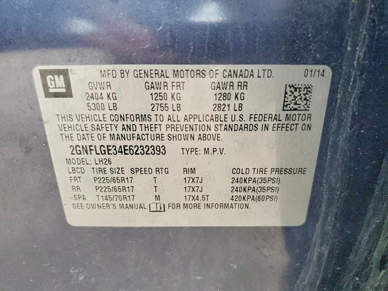 Продаж на аукціоні авто 2014 Chevrolet Equinox, vin: 2GNFLGE34E6232393, номер лоту: 51116276