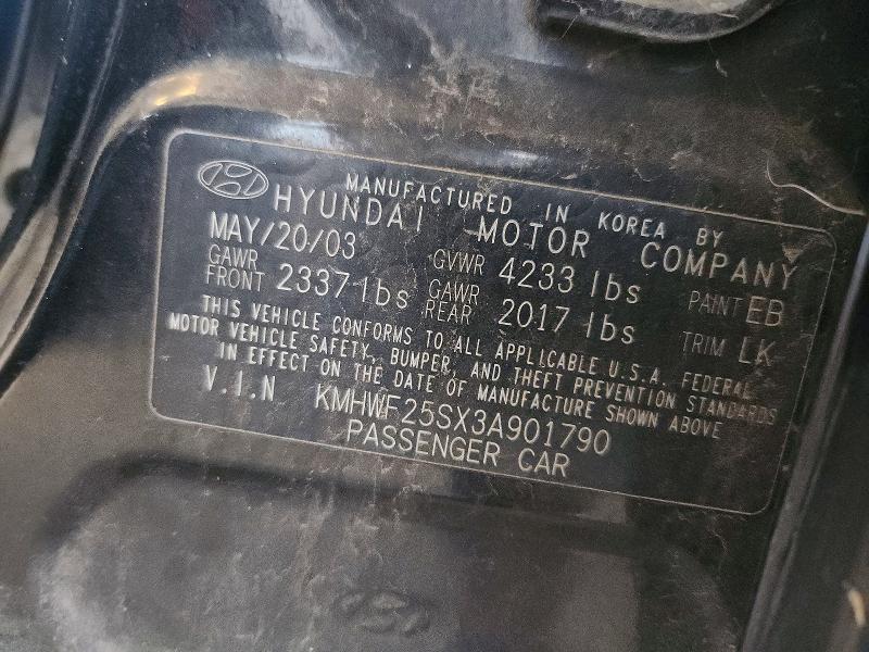 Продажа на аукционе авто 2003 Hyundai Sonata, vin: KMHWF25SX3A901790, номер лота: 51039706