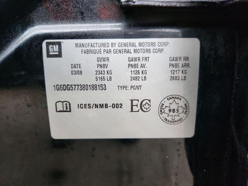 Aukcja sprzedaży 2008 Cadillac Cts, vin: 1G6DG577380188153, numer aukcji: 48524366