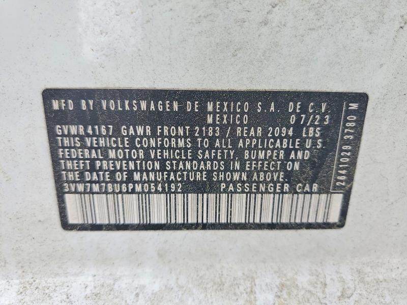 Продаж на аукціоні авто 2023 Volkswagen Jetta, vin: 3VW7M7BU6PM054192, номер лоту: 48968336