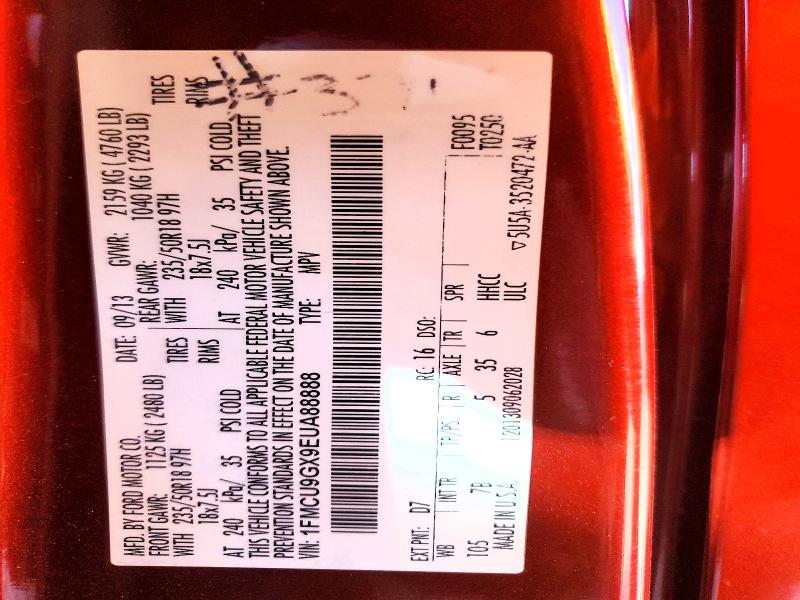 2014 Ford Escape მანქანა იყიდება აუქციონზე, vin: 1FMCU9GX9EUA88888, აუქციონის ნომერი: 48536806