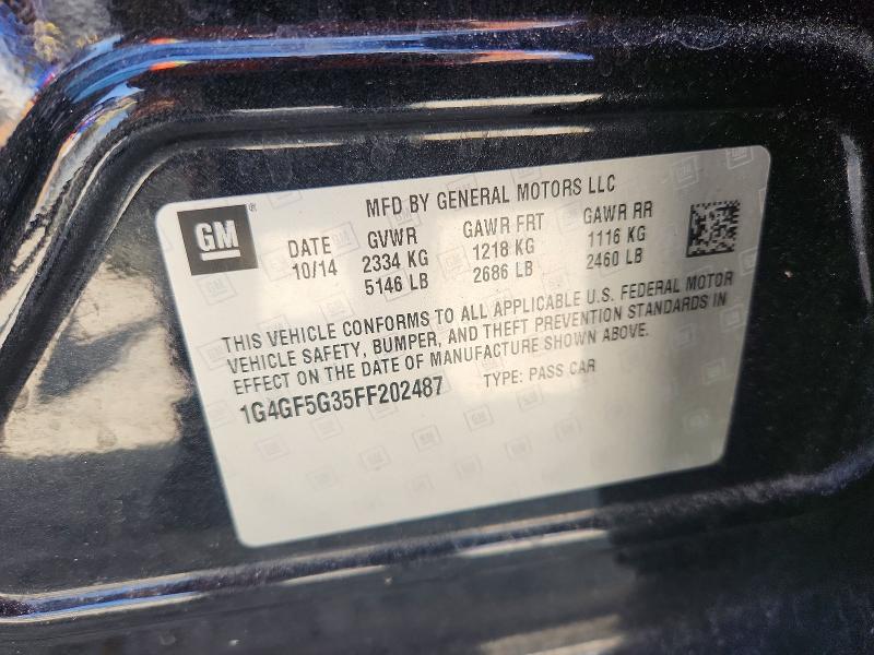 2015 Buick Lacrosse მანქანა იყიდება აუქციონზე, vin: 1G4GF5G35FF202487, აუქციონის ნომერი: 48788596