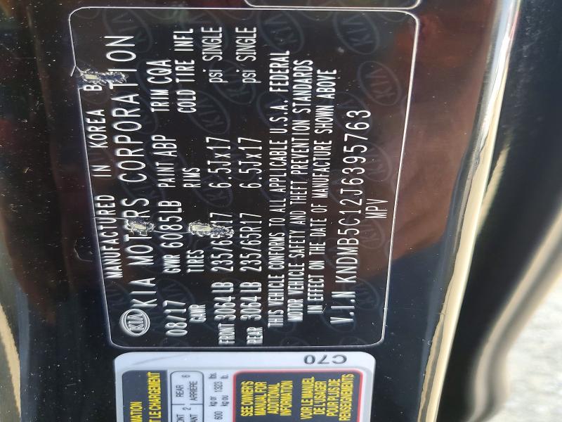 51142646 :رقم المزاد ، KNDMB5C12J6395763 vin ، 2018 Kia Sedona مزاد بيع