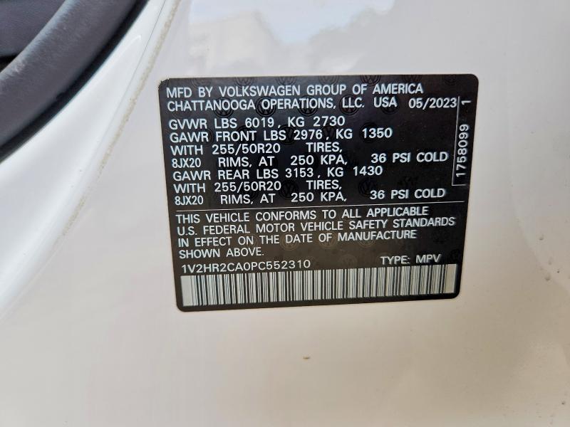 Продаж на аукціоні авто 2023 Volkswagen Atlas, vin: 1V2HR2CA0PC552310, номер лоту: 50656156