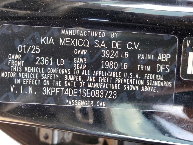 50690636 :رقم المزاد ، 3KPFT4DE1SE083723 vin ، 2025 Kia K4 مزاد بيع