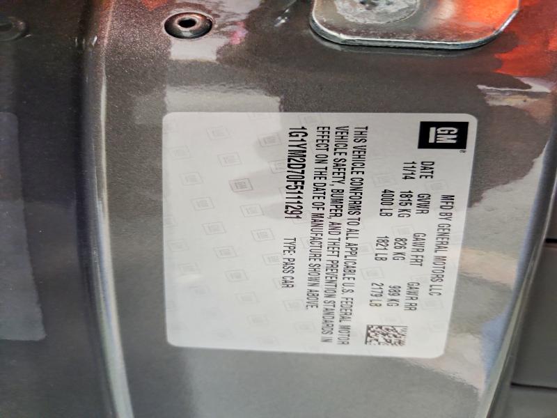 50977906 :رقم المزاد ، 1G1YM2D70F5111291 vin ، 2015 Chevrolet Corvette مزاد بيع