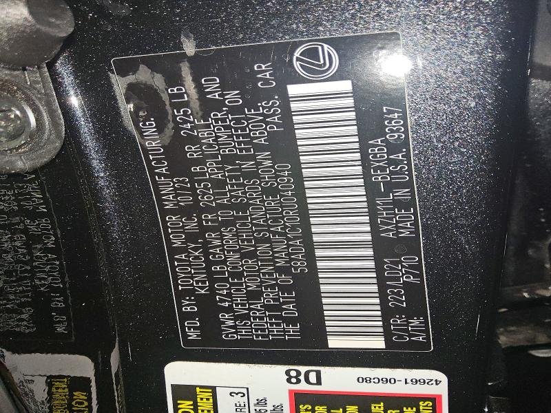 Продаж на аукціоні авто 2024 Lexus Es 300h, vin: 58ADA1C10RU040940, номер лоту: 49334536