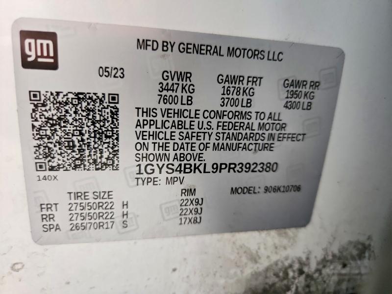 Продажа на аукционе авто 2023 Cadillac Escalade, vin: 1GYS4BKL9PR392380, номер лота: 50744186