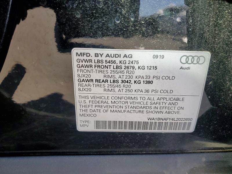 Aukcja sprzedaży 2020 Audi Q5, vin: WA1BNAFY4L2022650, numer aukcji: 47572296