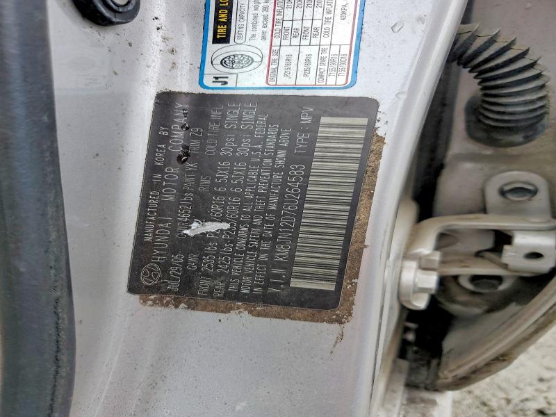 50986396 :رقم المزاد ، KM8JN12D76U264583 vin ، 2006 Hyundai Tucson مزاد بيع