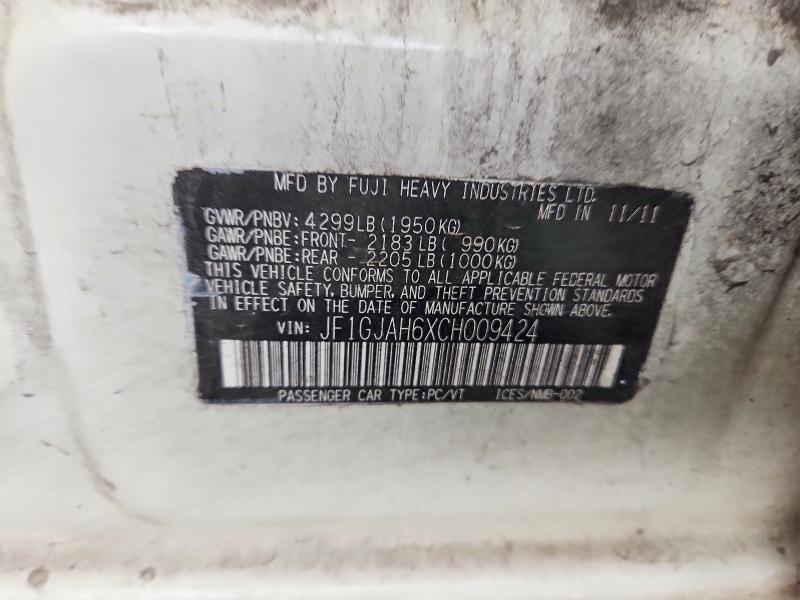 Aukcja sprzedaży 2012 Subaru Impreza, vin: JF1GJAH6XCH009424, numer aukcji: 51453246