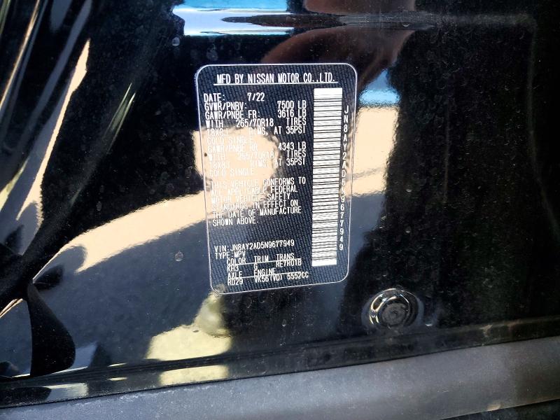 Aukcja sprzedaży 2022 Nissan Armada, vin: JN8AY2AD5N9677949, numer aukcji: 50332656