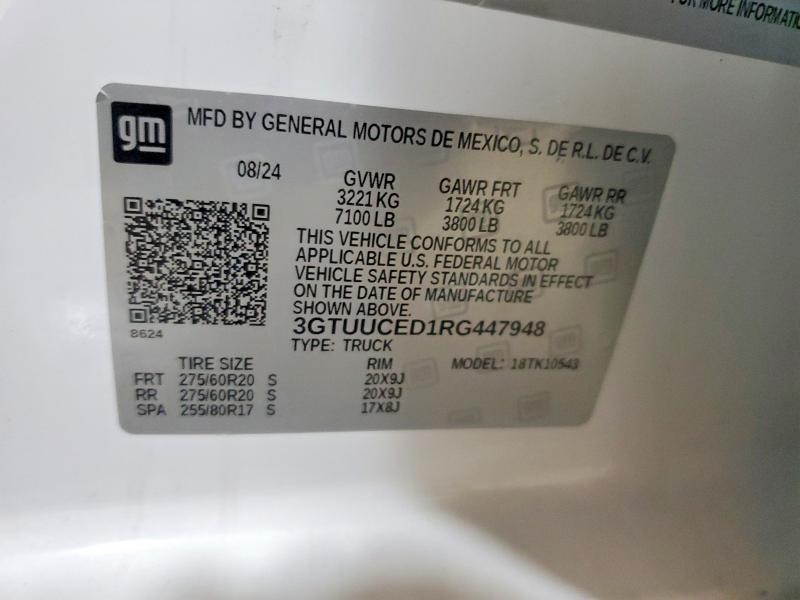 49955886 :رقم المزاد ، 3GTUUCED1RG447948 vin ، 2024 Gmc Sierra مزاد بيع