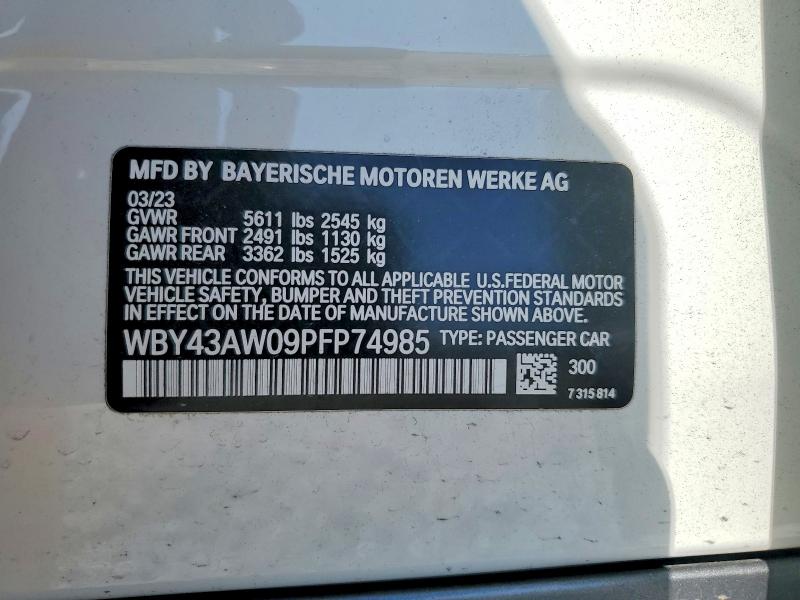 Продаж на аукціоні авто 2023 Bmw I4, vin: WBY43AW09PFP74985, номер лоту: 49243356