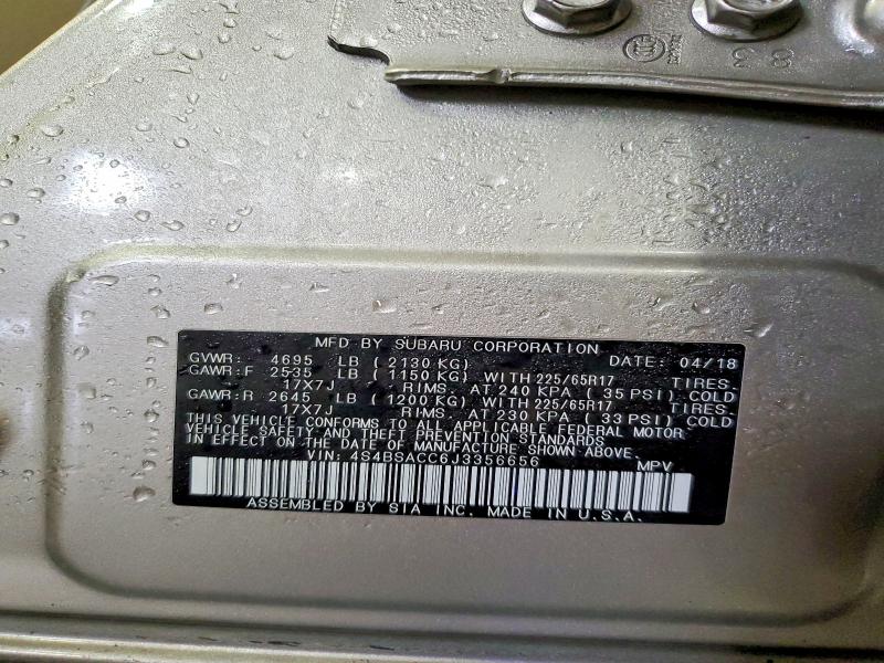 Продаж на аукціоні авто 2018 Subaru Outback, vin: 4S4BSACC6J3356656, номер лоту: 48516666