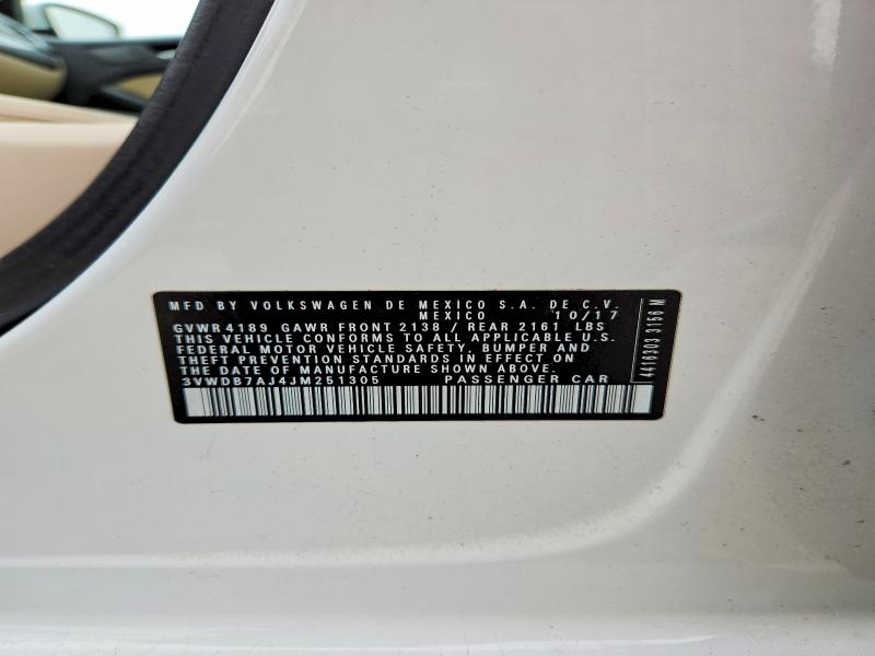 Aukcja sprzedaży 2018 Volkswagen Jetta, vin: 3VWDB7AJ4JM251305, numer aukcji: 51167166