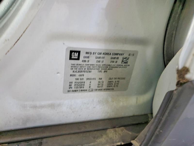 2015 Buick Encore მანქანა იყიდება აუქციონზე, vin: KL4CJBSB1FB152364, აუქციონის ნომერი: 51699096