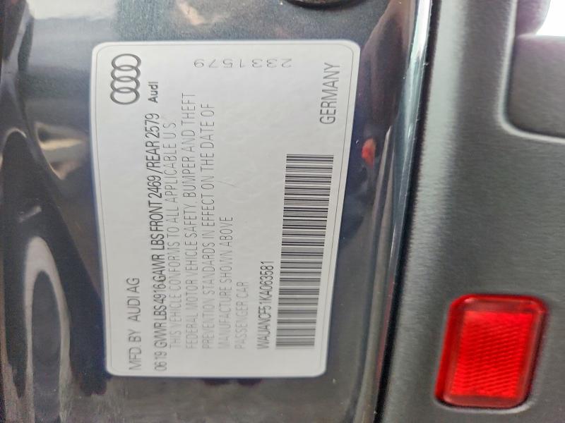 48479386 :رقم المزاد ، WAUANCF51KA063581 vin ، 2019 Audi A5 مزاد بيع