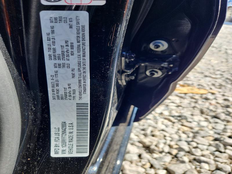 2022 Ram 1500 მანქანა იყიდება აუქციონზე, vin: 1C6SRFFT2NN428804, აუქციონის ნომერი: 49889026