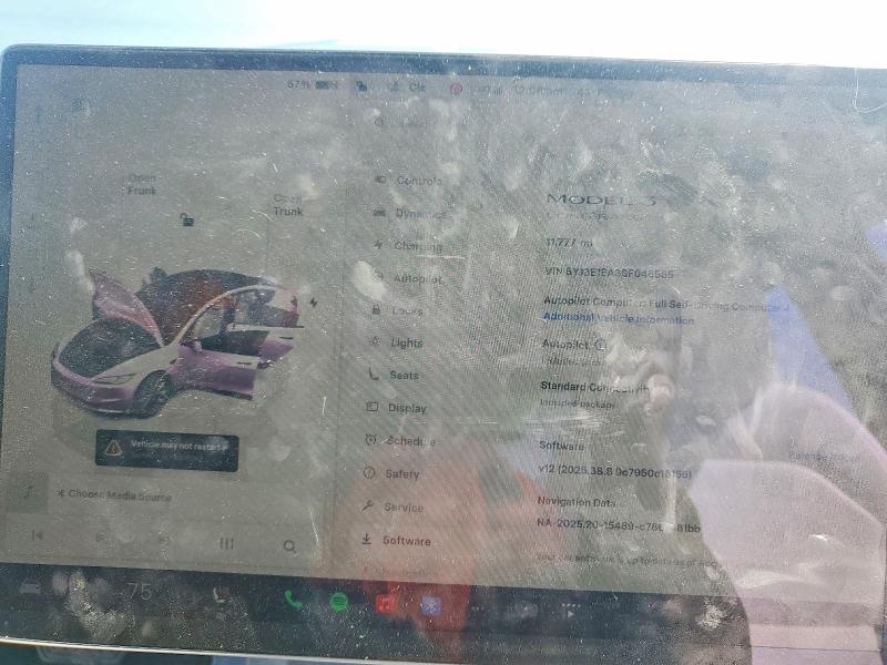 Продажа на аукционе авто 2025 Tesla Model 3, vin: 5YJ3E1EA3SF048585, номер лота: 48830946