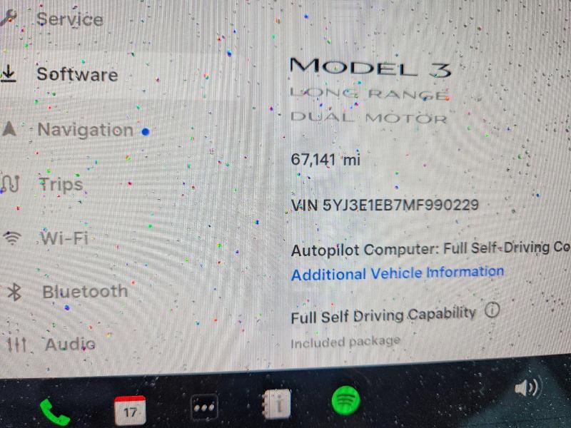 50043296 :رقم المزاد ، 5YJ3E1EB7MF990229 vin ، 2021 Tesla Model 3 مزاد بيع