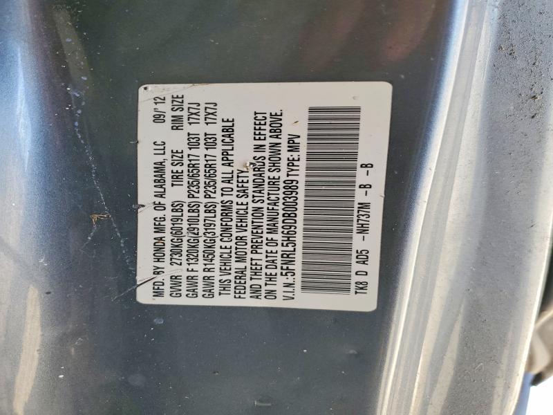 52257326 :رقم المزاد ، 5FNRL5H69DB003989 vin ، 2013 Honda Odyssey مزاد بيع