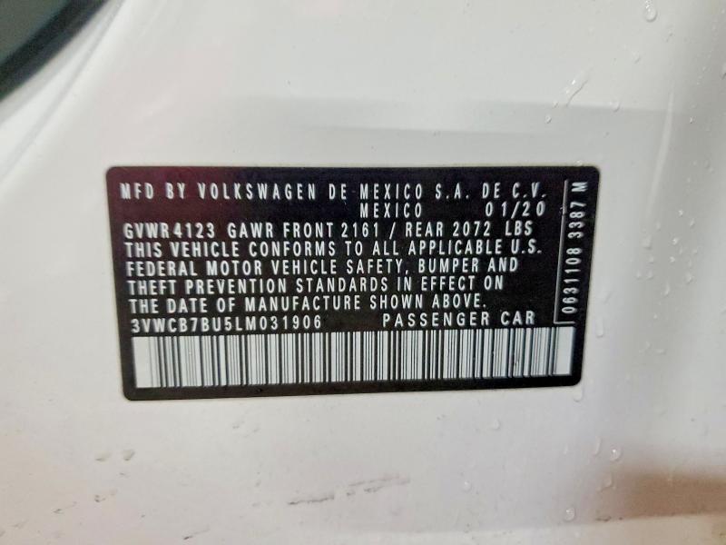 Aukcja sprzedaży 2020 Volkswagen Jetta, vin: 3VWCB7BU5LM031906, numer aukcji: 48978076